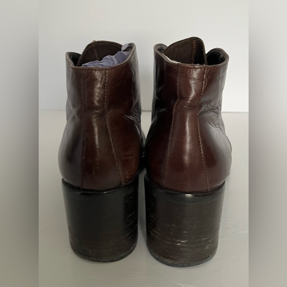 Joan & David Shoes Women’s 41 Vintage Brown‎ Leather Ankle Booties Lace - Picture 3 of 10